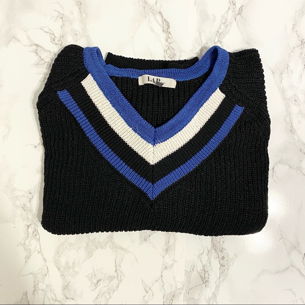LAP Knit Short Sleeve Top Black Size Small - Picture 6 of 7